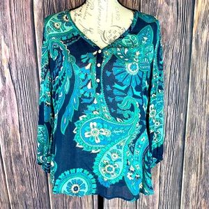 Lucky Brand paisley blouse
